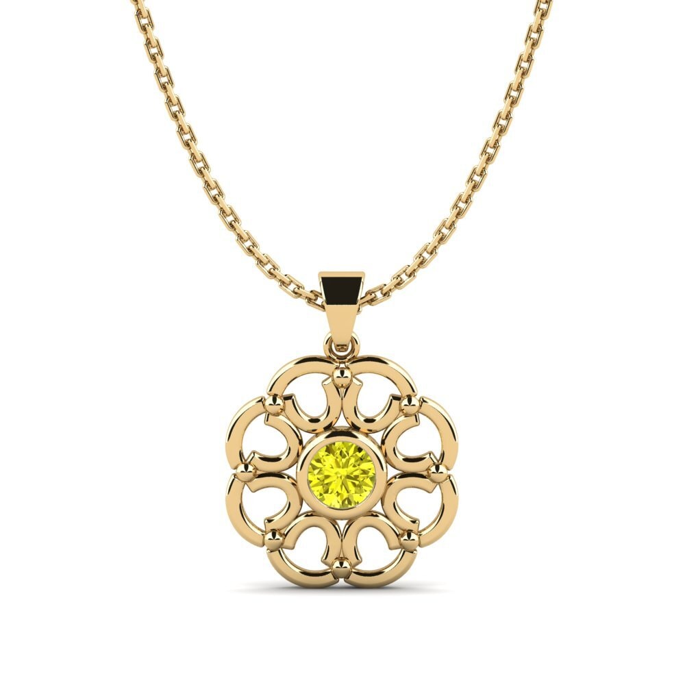 Gele Diamant Dames Hanger Cummian