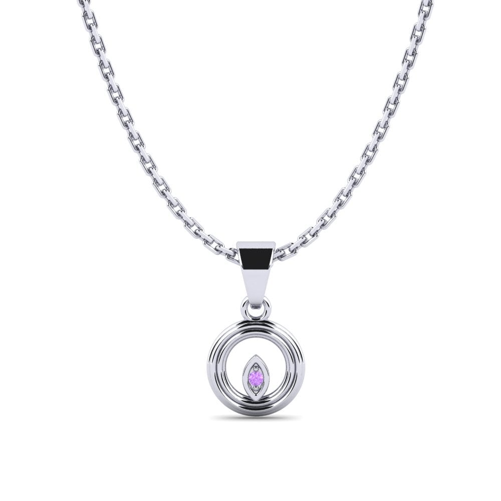 Plata 925 Amatista Colgante de Mujer Yelaser