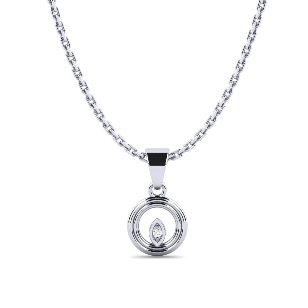 Plata 925 Zafiro blanco Colgante de Mujer Yelaser