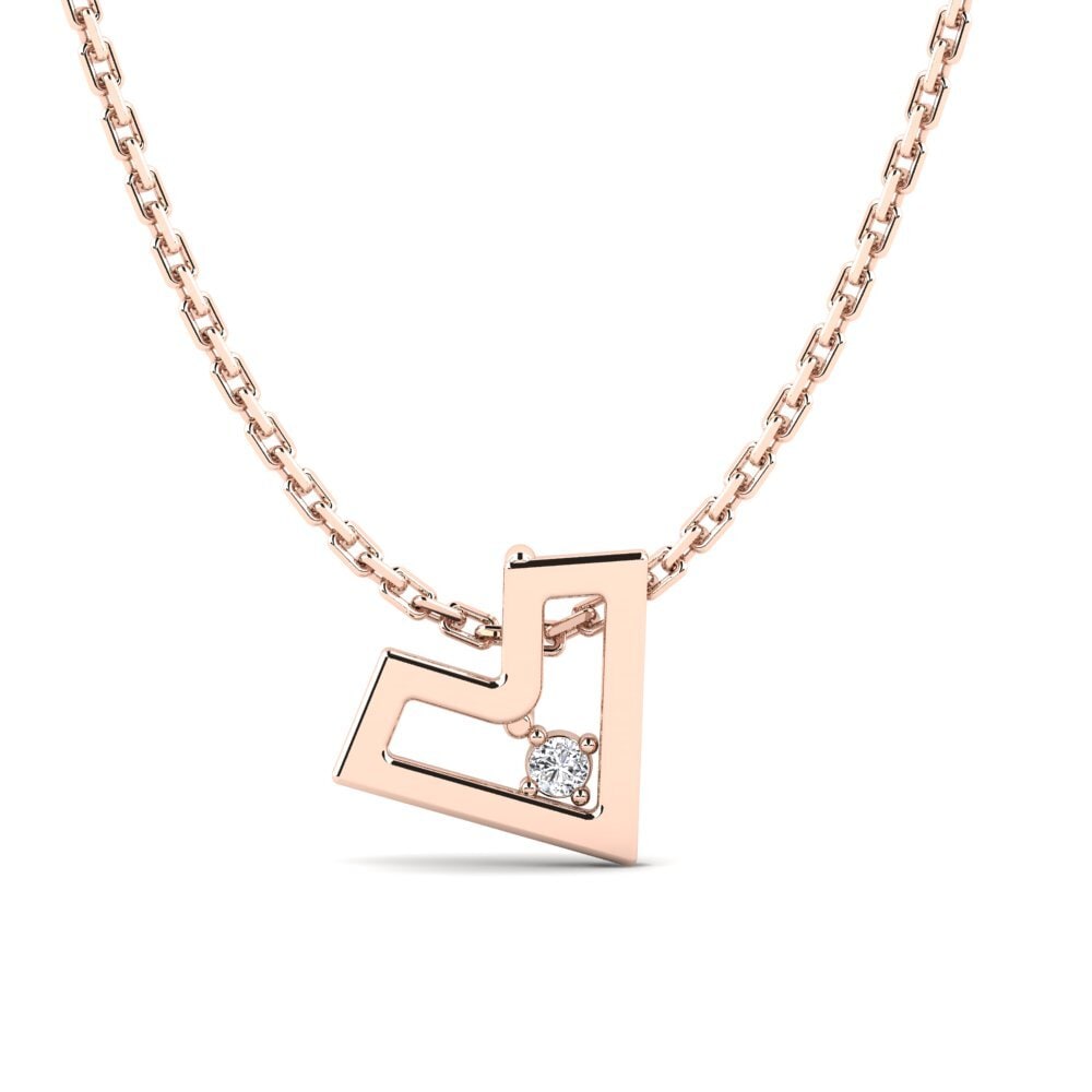 18k Oro Rosa Diamante Colgante de Mujer Proviea