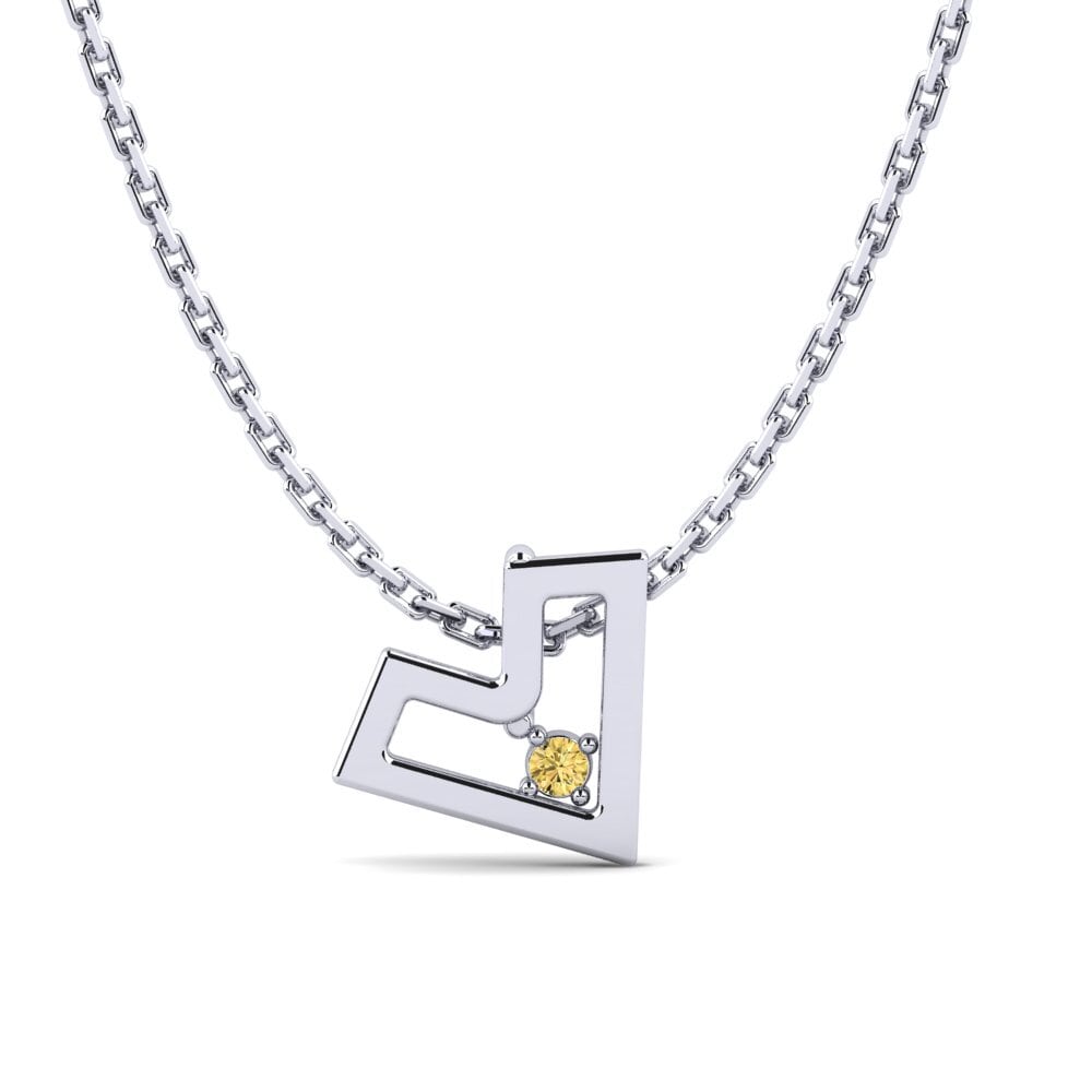 Paladio 950 Diamante Amarillo Colgante de Mujer Proviea
