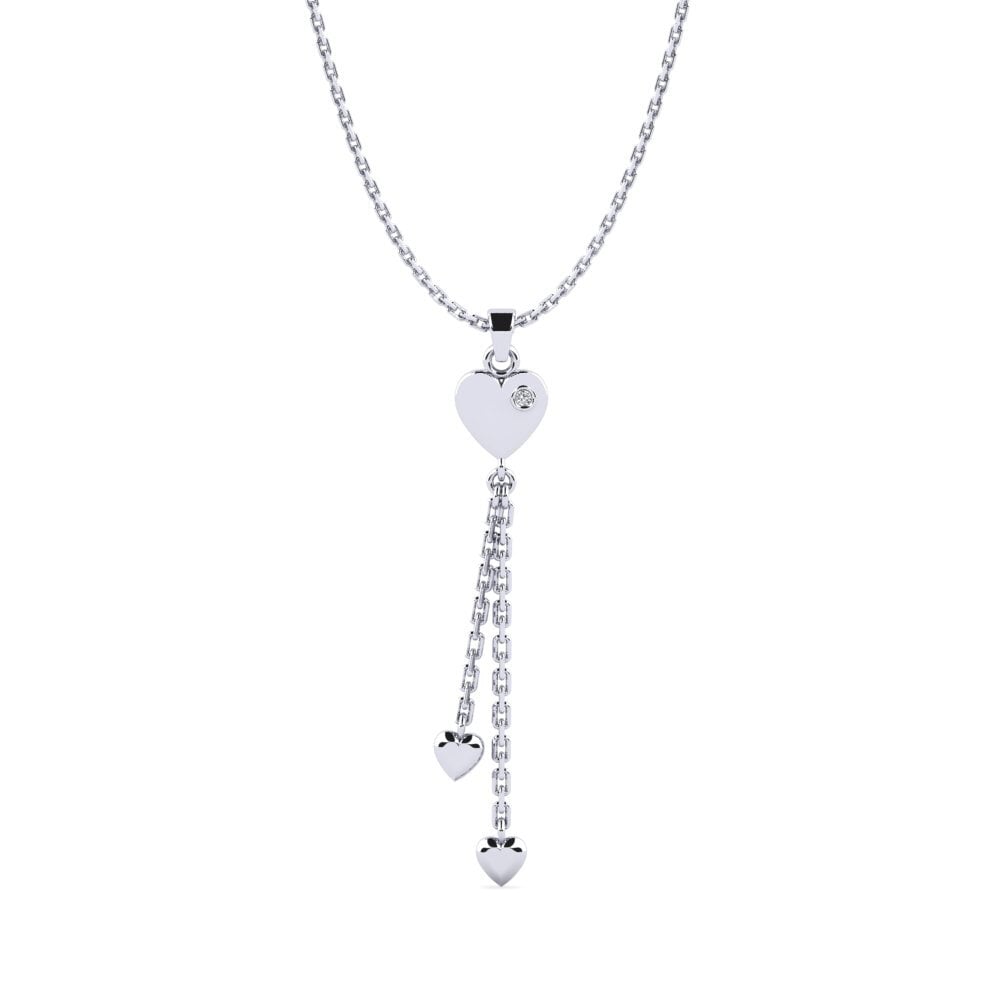 Plata 925 Diamante cultivado en laboratorio Colgante de Mujer Quintedetoux