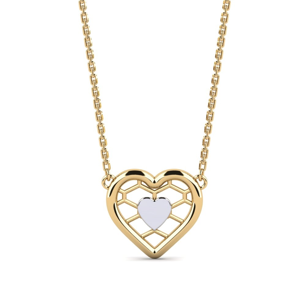 Heart 18k Yellow & White Gold Necklace Reus