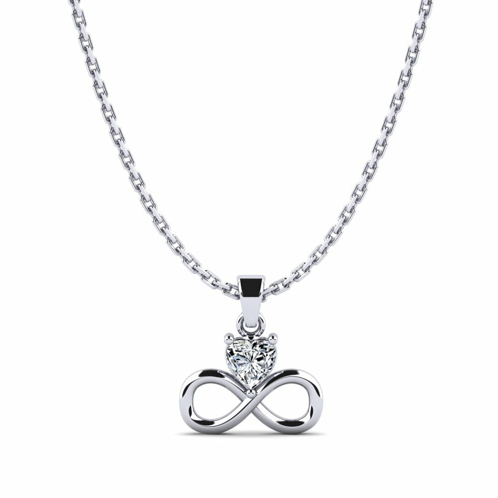 14k Oro Blanco Colgante de Mujer Rewop
