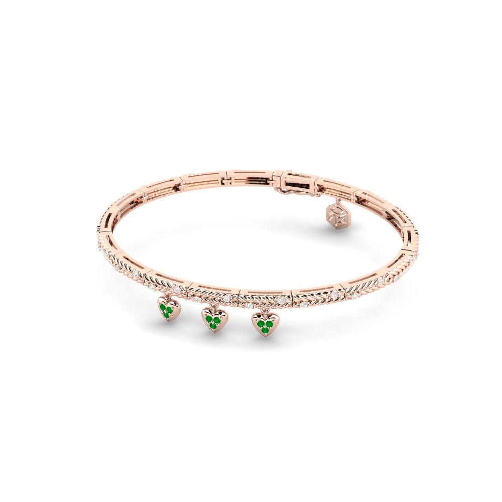 Or rose 14k Émeraude Bracelet pour femme Albufeira