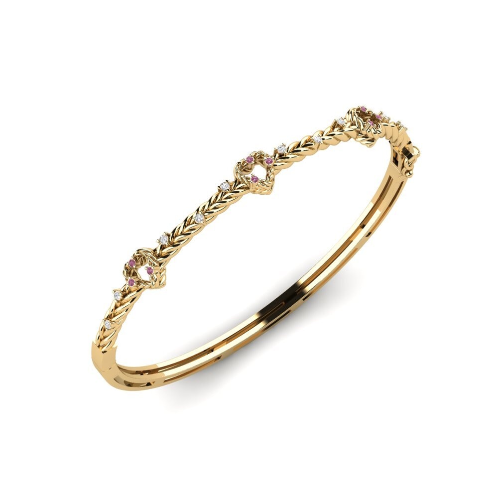 Or Jaune 14k Grenat de Rhodolite Bracelet jonc femme Alcoutim