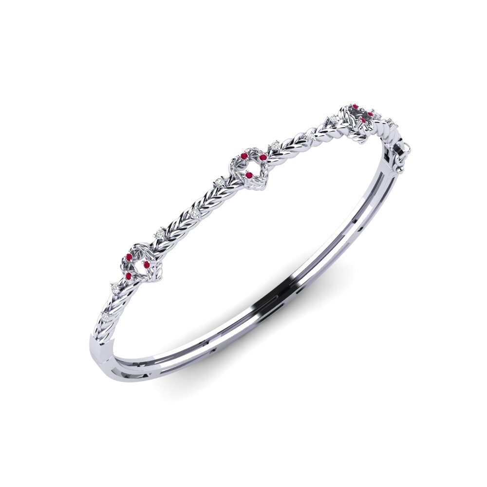 Or Blanc 9k Rubis Bracelet jonc femme Alcoutim