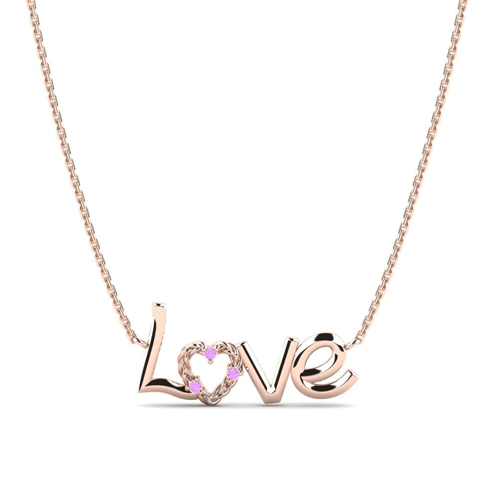 Rotgold 585 Amethyst Damen halskette Aljezur