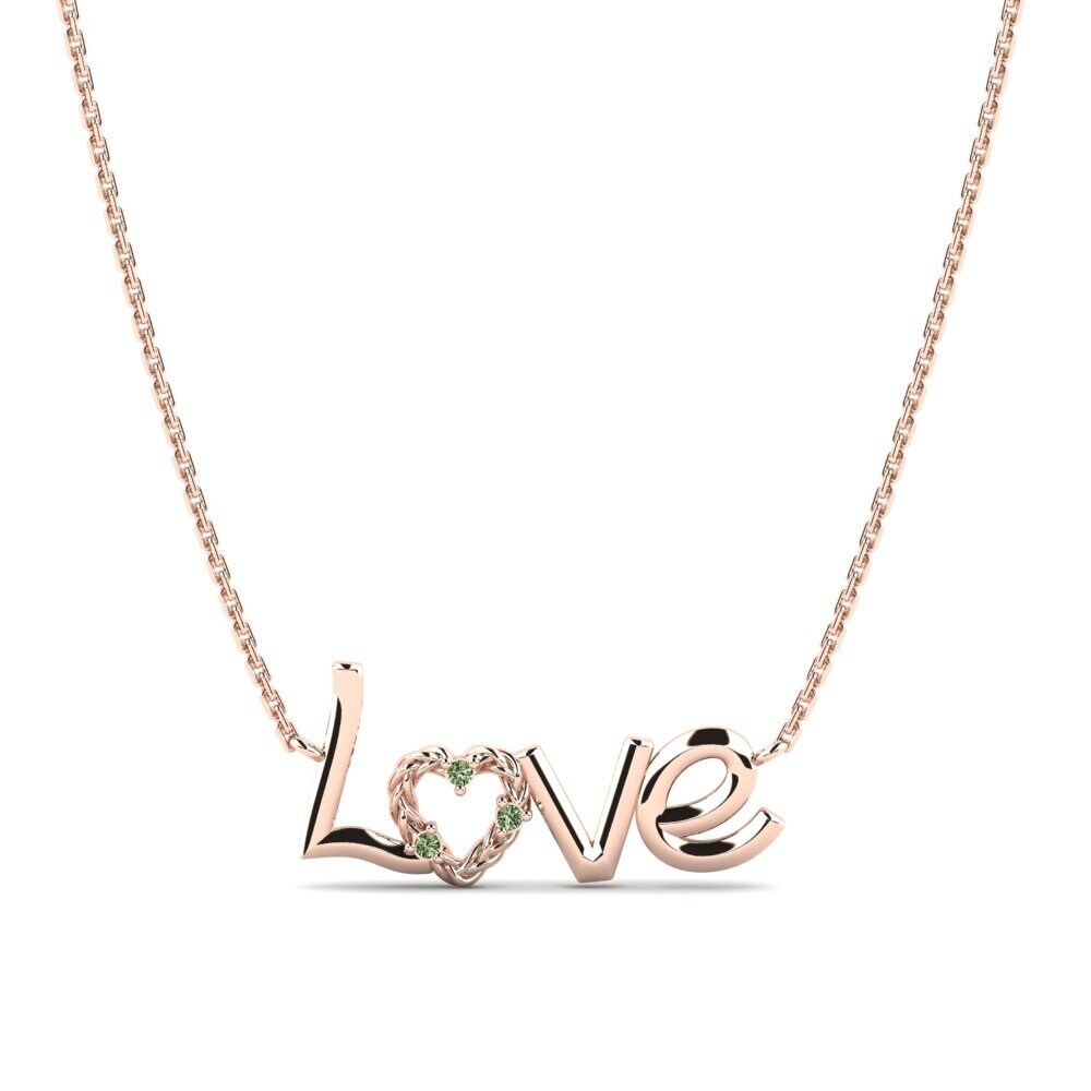 Rotgold 585 Grüner Diamant Damen halskette Aljezur