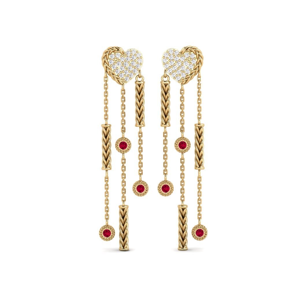 Ronde Rubis Boucle d'oreille femme Alofaatu