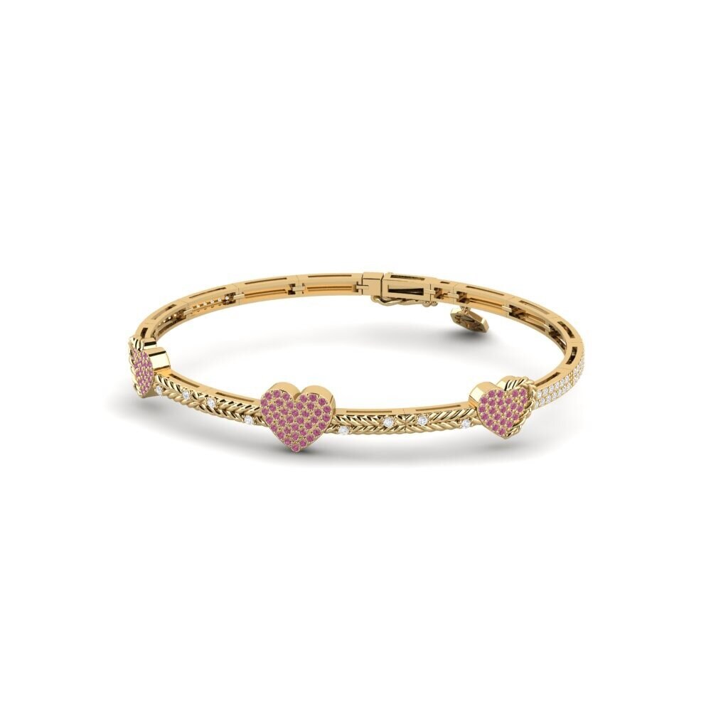 Or Jaune 14k Grenat de Rhodolite Bracelet pour femme Amovoce