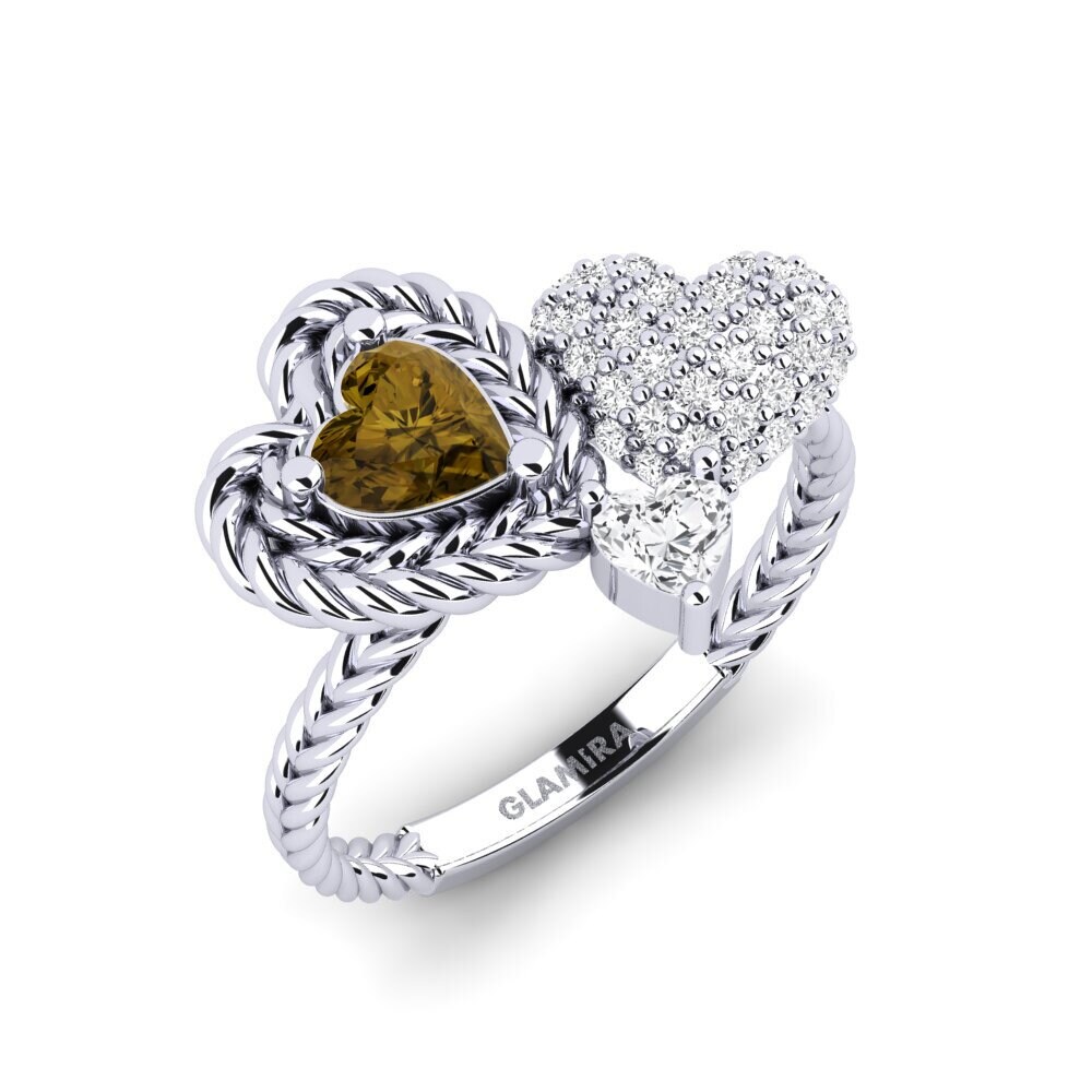 18ct White Gold Brown Zircon Ring Athismons