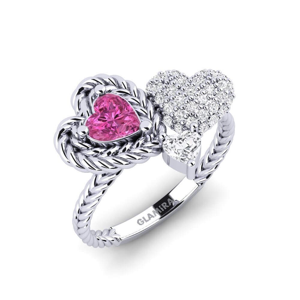 9ct White Gold Pink Topaz Ring Athismons