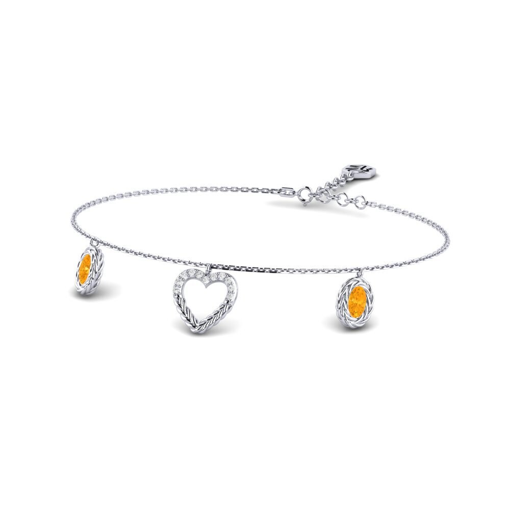 Platine 950 Citrine Bracelet pour femme Attock