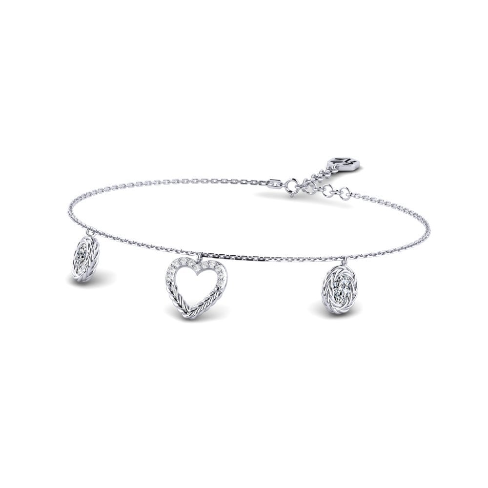 Palladium 950 Zircone Bracelet pour femme Attock