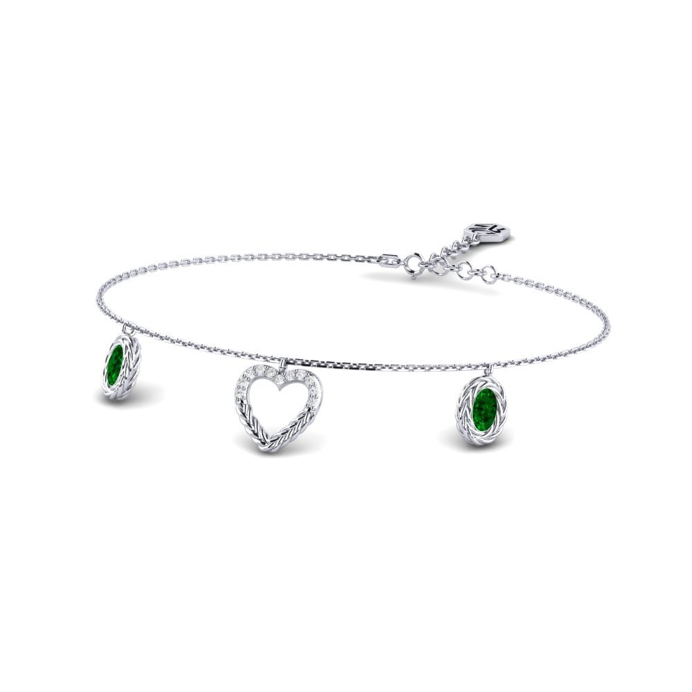 Palladium 950 Zircone Vert Bracelet pour femme Attock