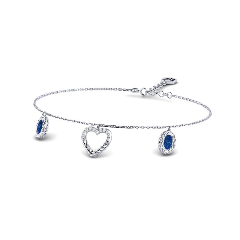 950 Palladium Dunkelblauer Zirkonia Damen armband Attock