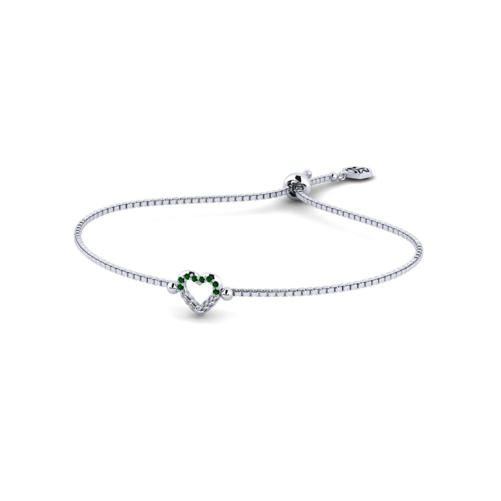 Palladium 950 Zircone Vert Bracelet pour femme Bonthe