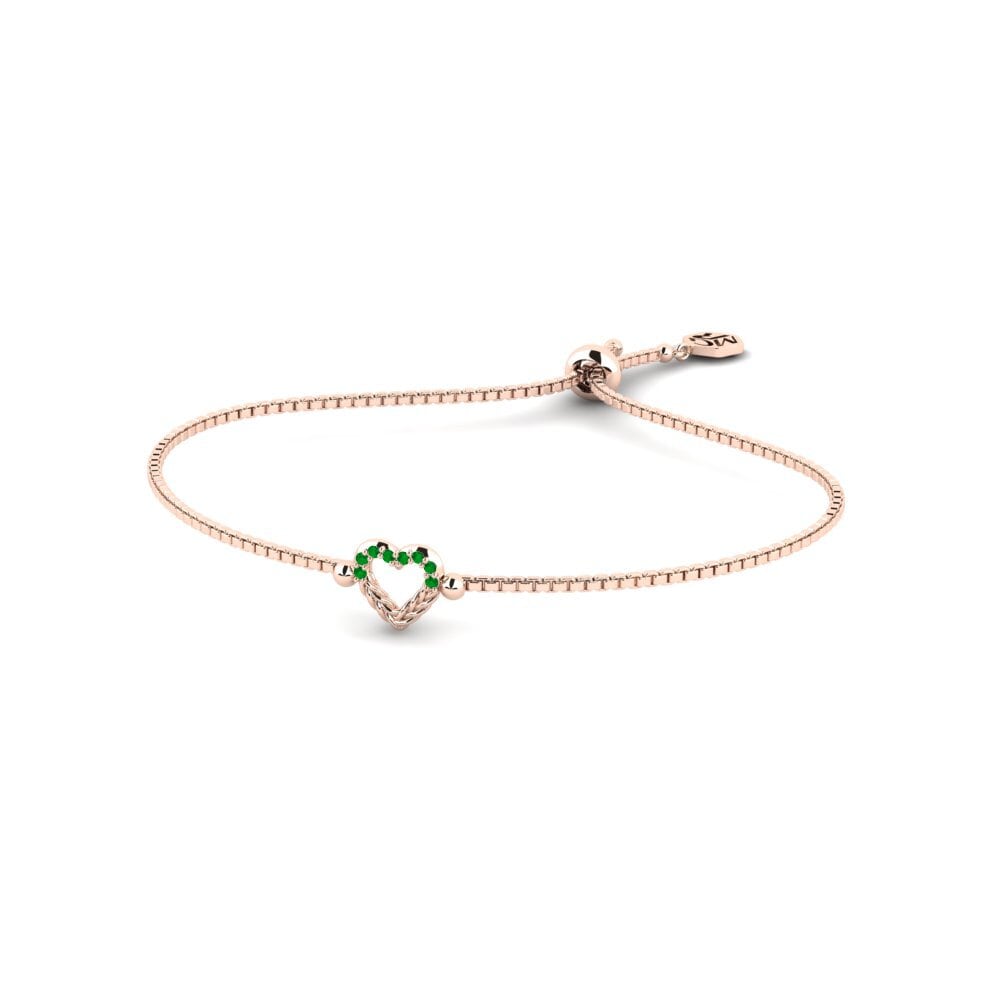 Or rose 14k Émeraude Bracelet pour femme Bonthe