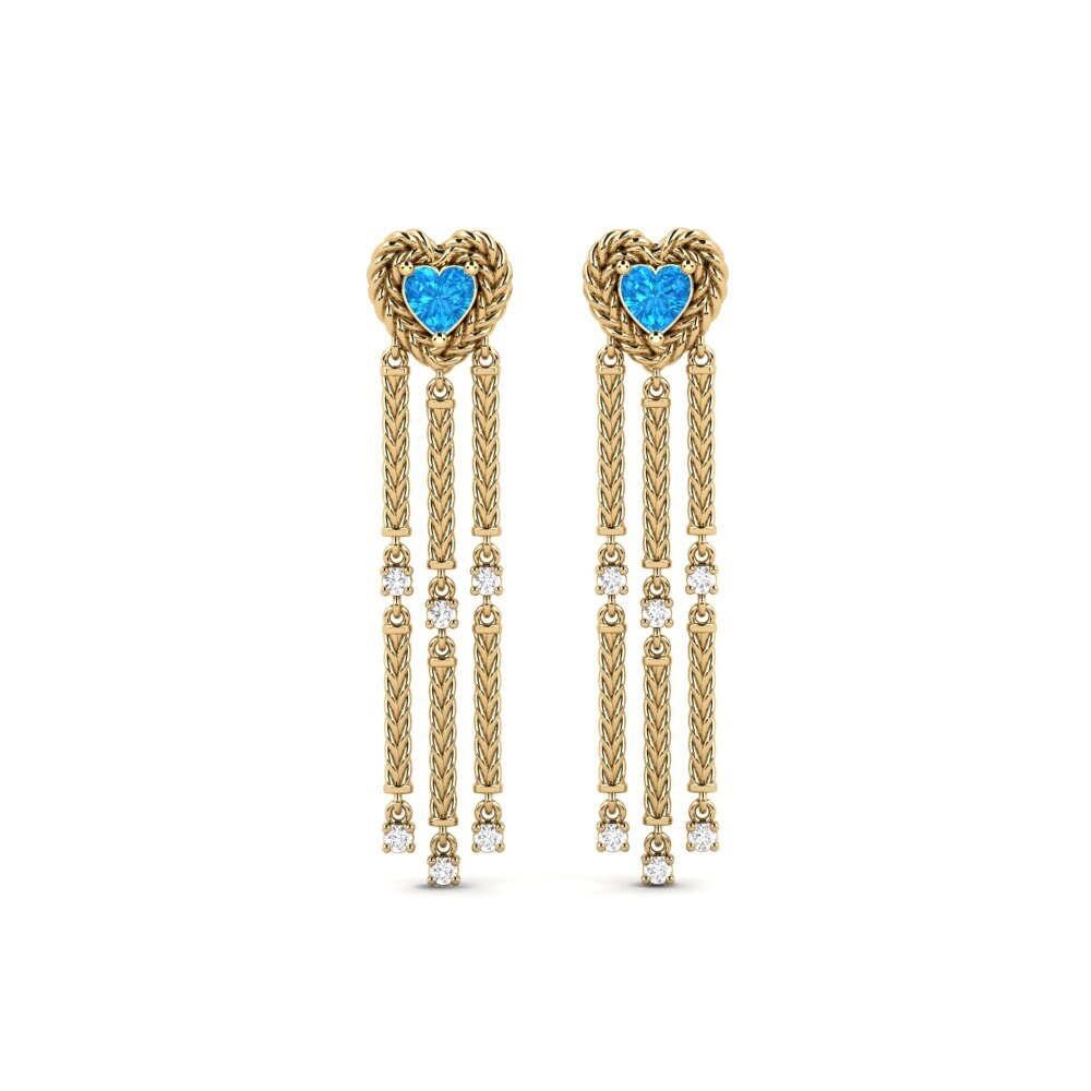 Coupe cœur Topaze Bleue Boucle d'oreille femme Browinex