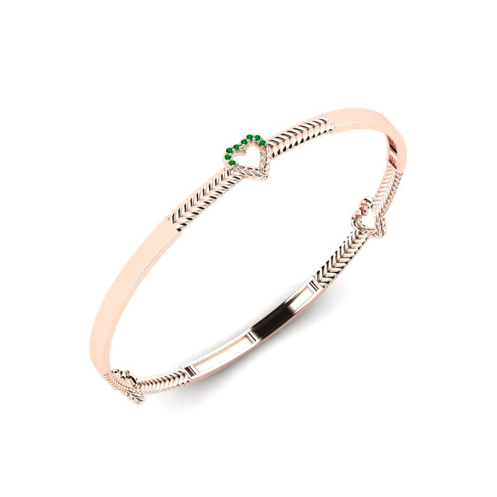 Or rose 14k Émeraude Bracelet jonc femme Bunumbu