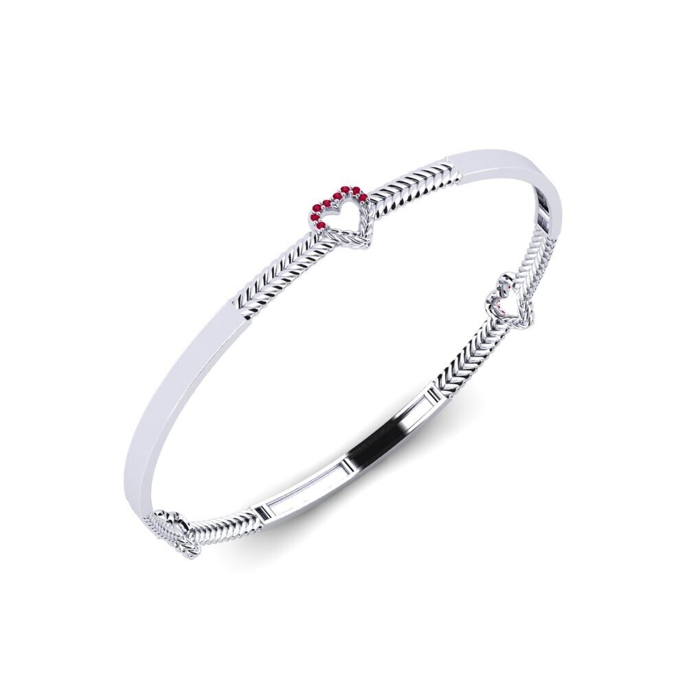 Or Blanc 9k Rubis Bracelet jonc femme Bunumbu