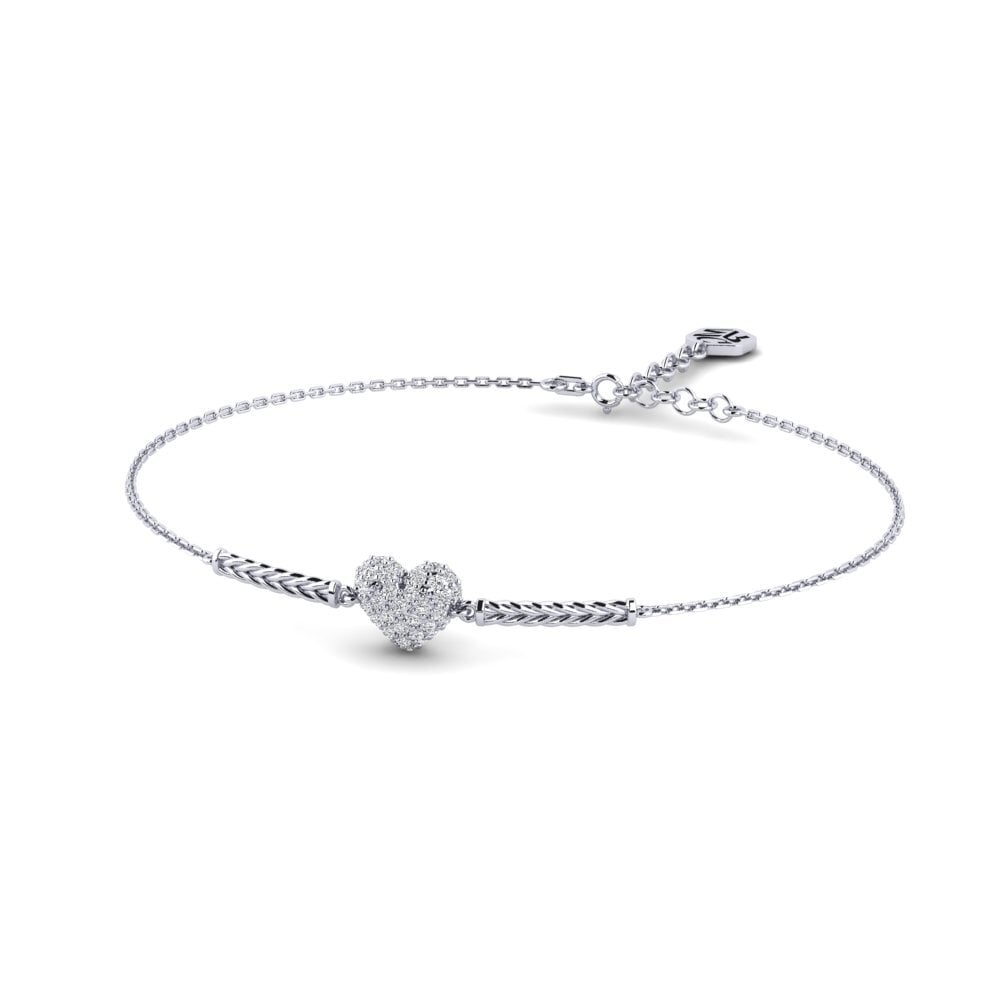 Palladium 950 Diamant De Synthèse Bracelet pour femme Cabernet