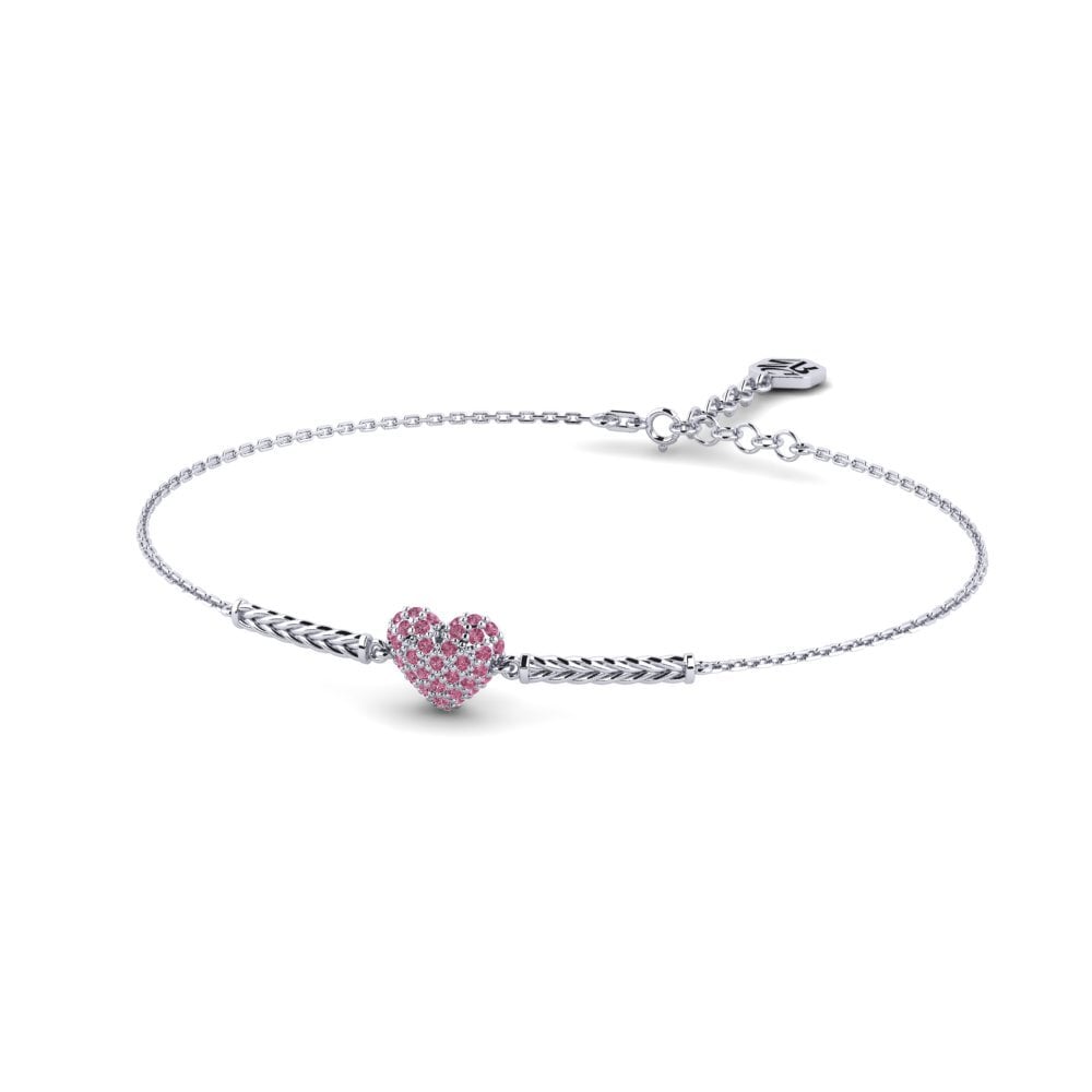 Palladium 950 Grenat de Rhodolite Bracelet pour femme Cabernet