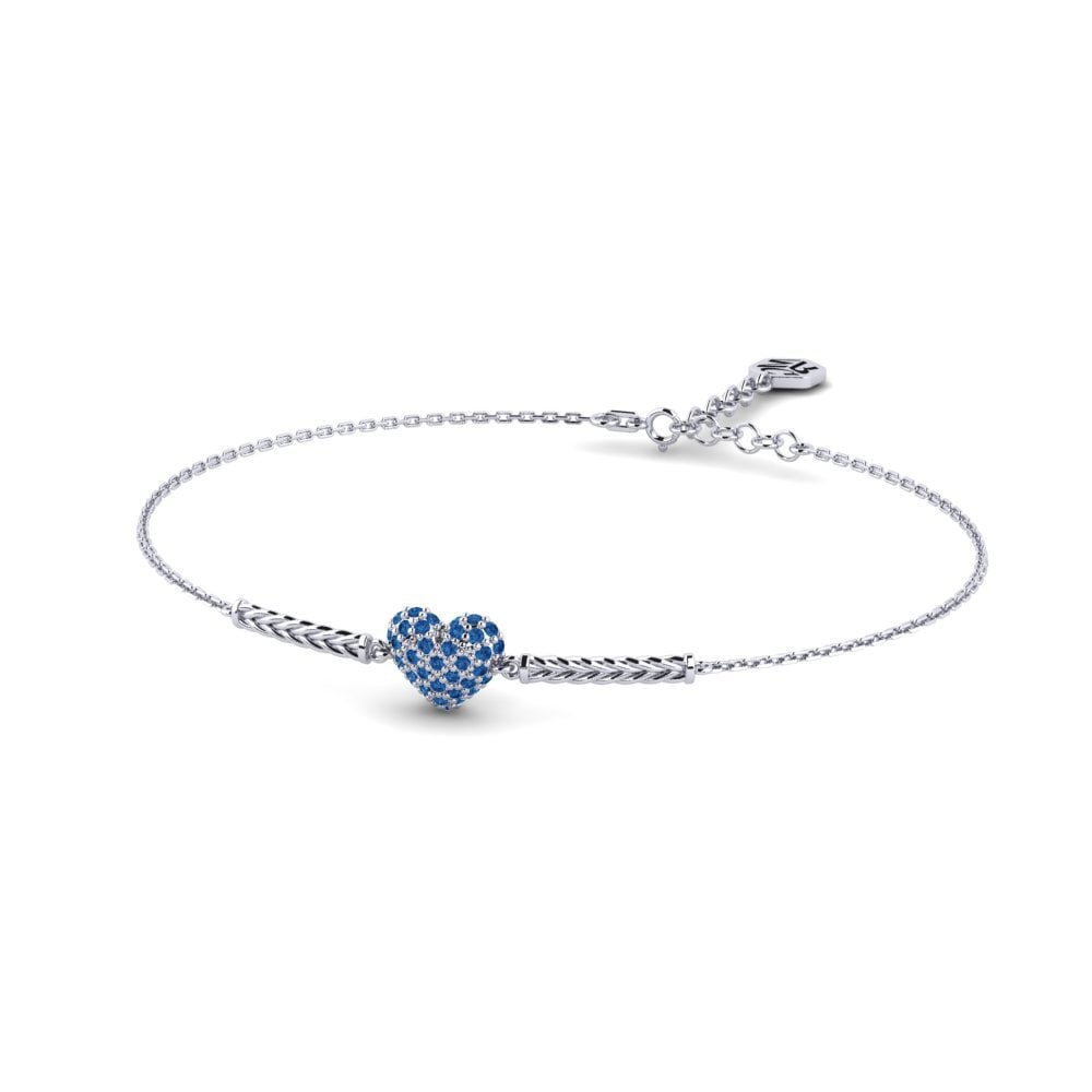 950 Palladium Dunkelblauer Zirkonia Damen armband Cabernet