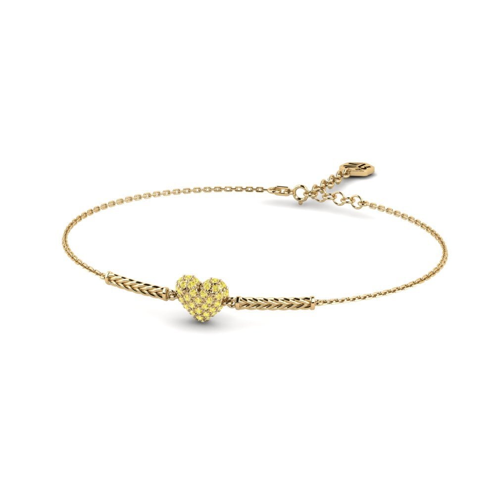 Rund Gelber Saphir Damen armband Cabernet