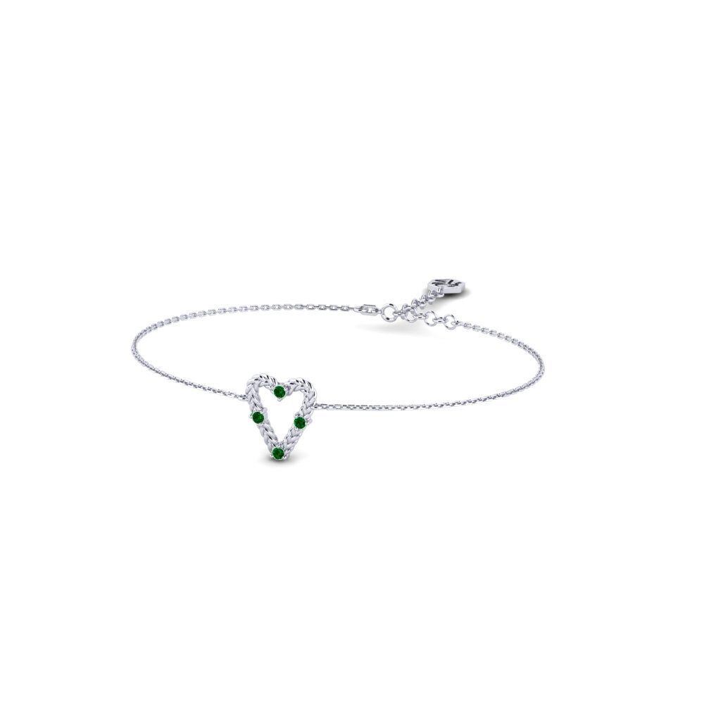 Palladium 950 Zircone Vert Bracelet pour femme Caruchi