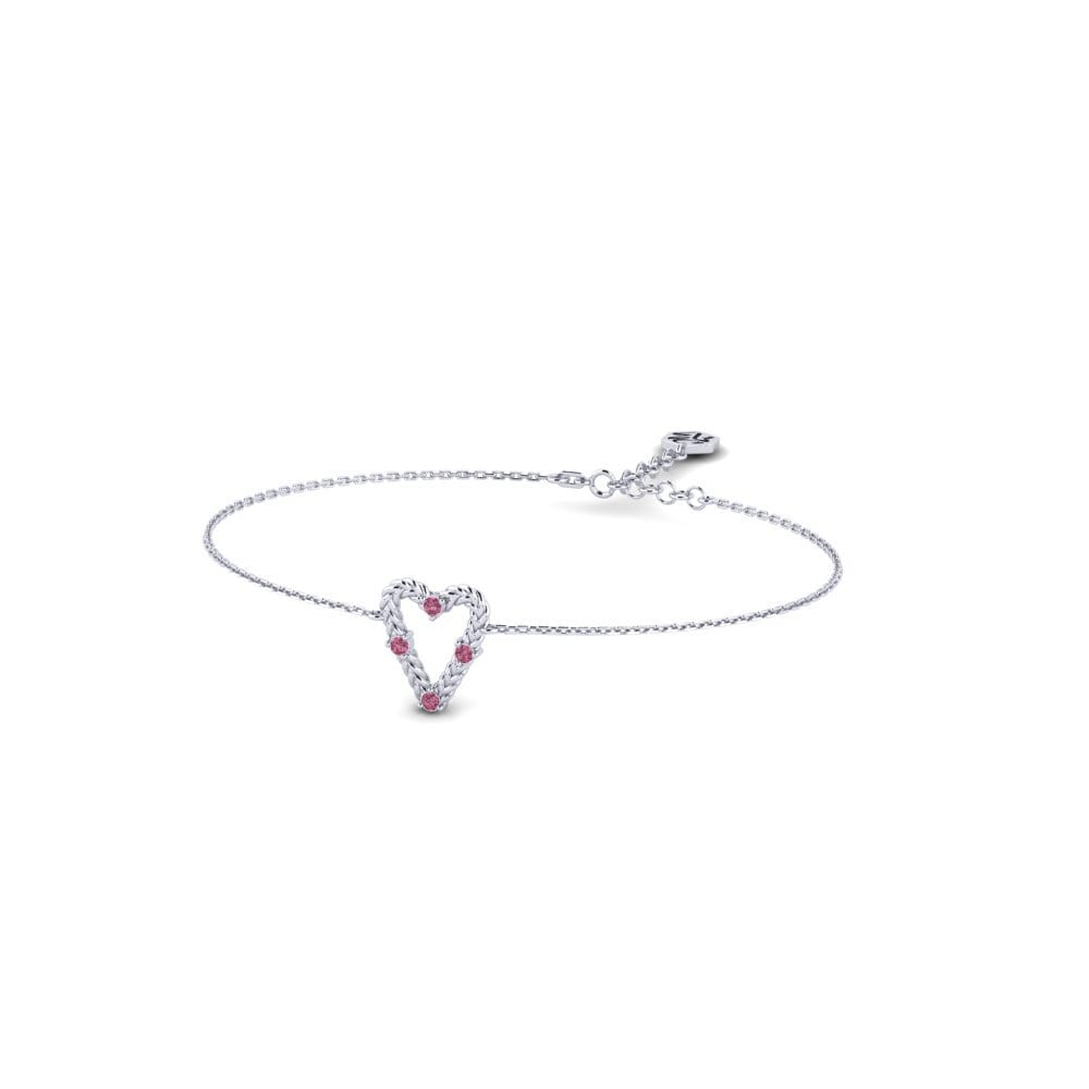 Palladium 950 Grenat de Rhodolite Bracelet pour femme Caruchi