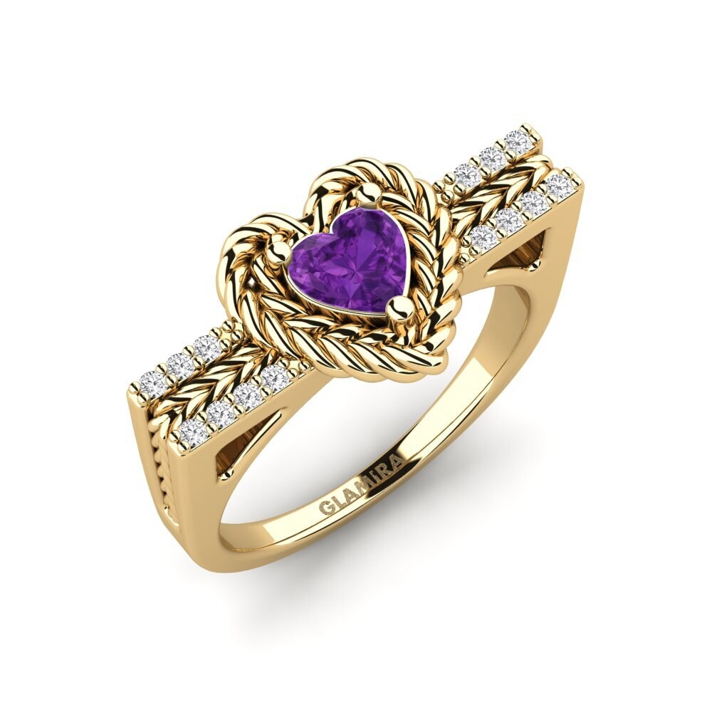 Heart Amethyst Ring Ciocolato