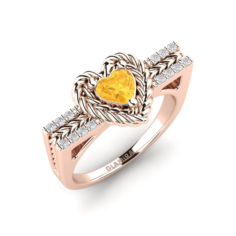 9k Rose Gold Citrine Ring Ciocolato