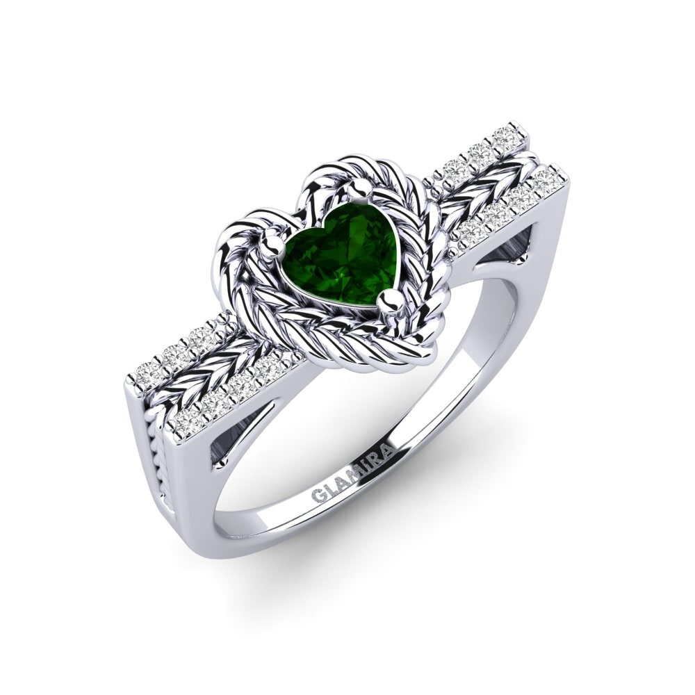 950 Platinum Green Tourmaline Ring Ciocolato