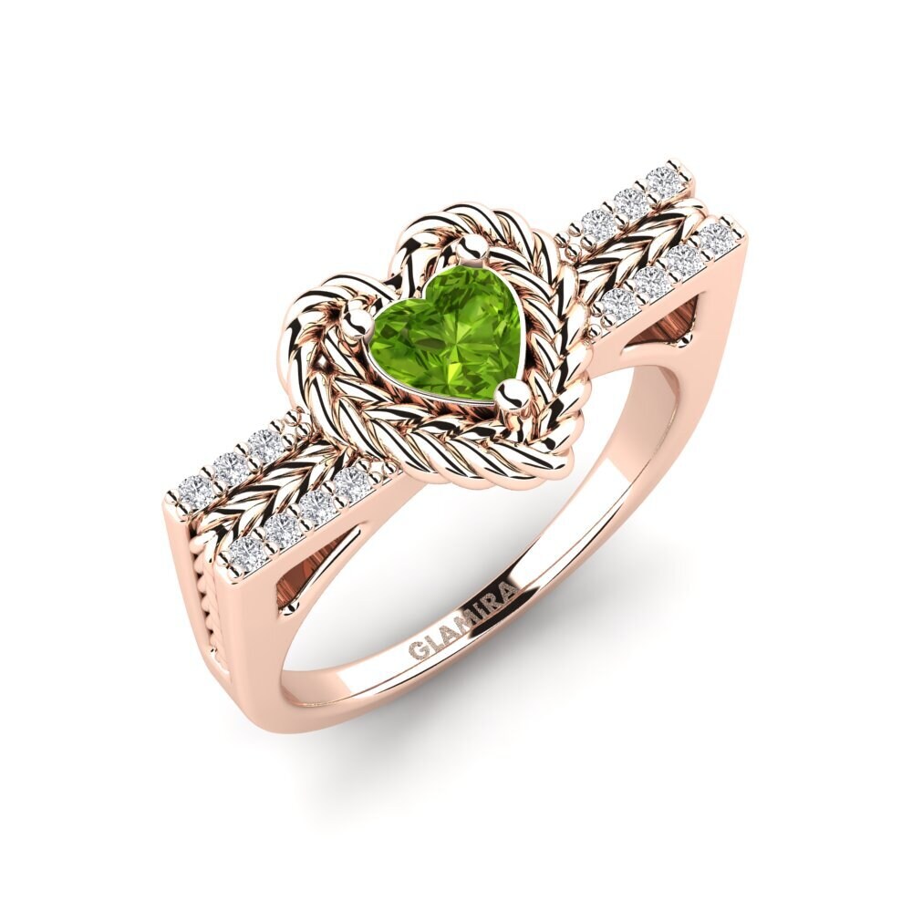 9k Rose Gold Peridot Ring Ciocolato