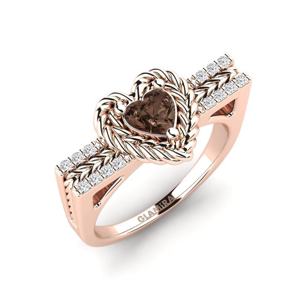 14ct Rose Gold Smoky Quartz Ring Ciocolato