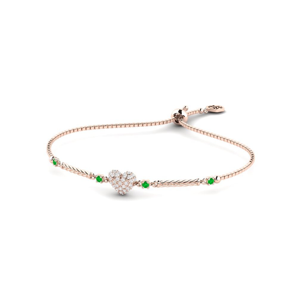 Or rose 14k Émeraude Bracelet pour femme Cookie