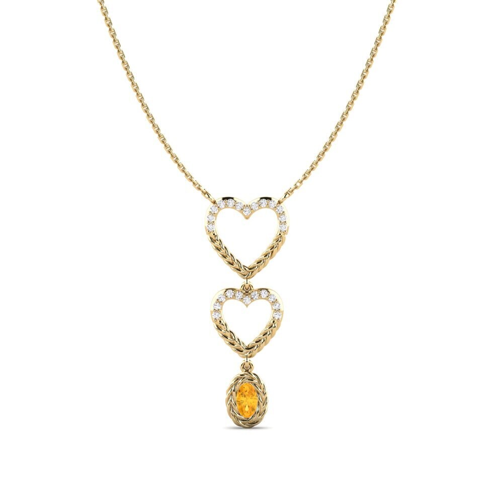 Ovale Citrine Collier pour femme Daharki