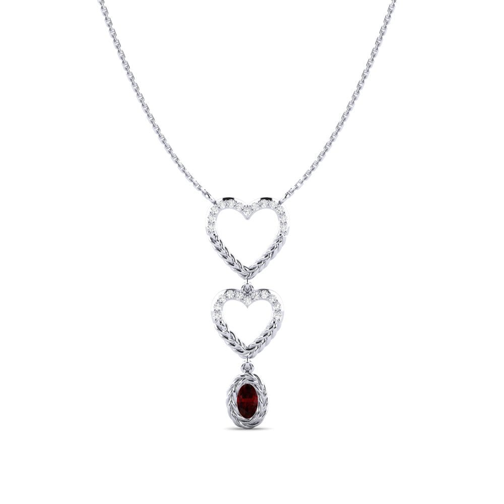 950 Platinum Garnet Women's Necklace Daharki