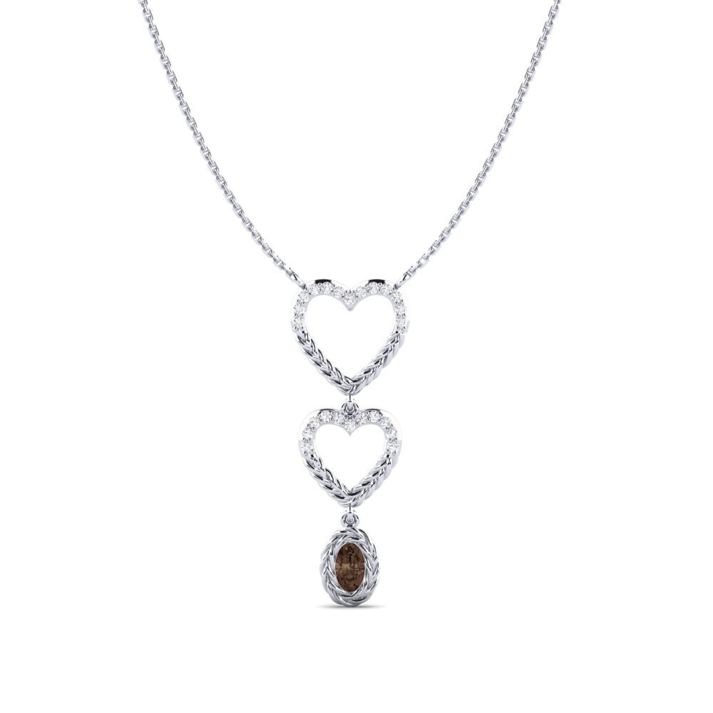 White Silver Smoky Quartz Women's Necklace Daharki