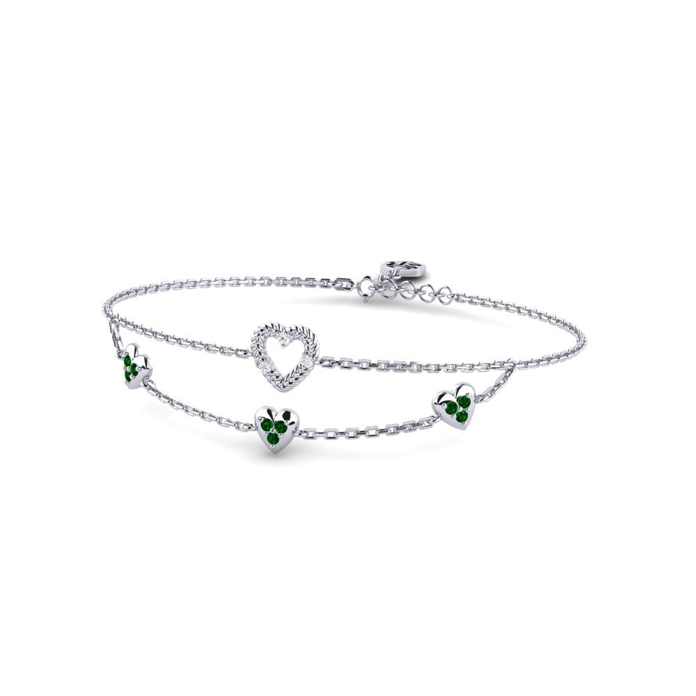 Palladium 950 Zircone Vert Bracelet pour femme Ferragudo