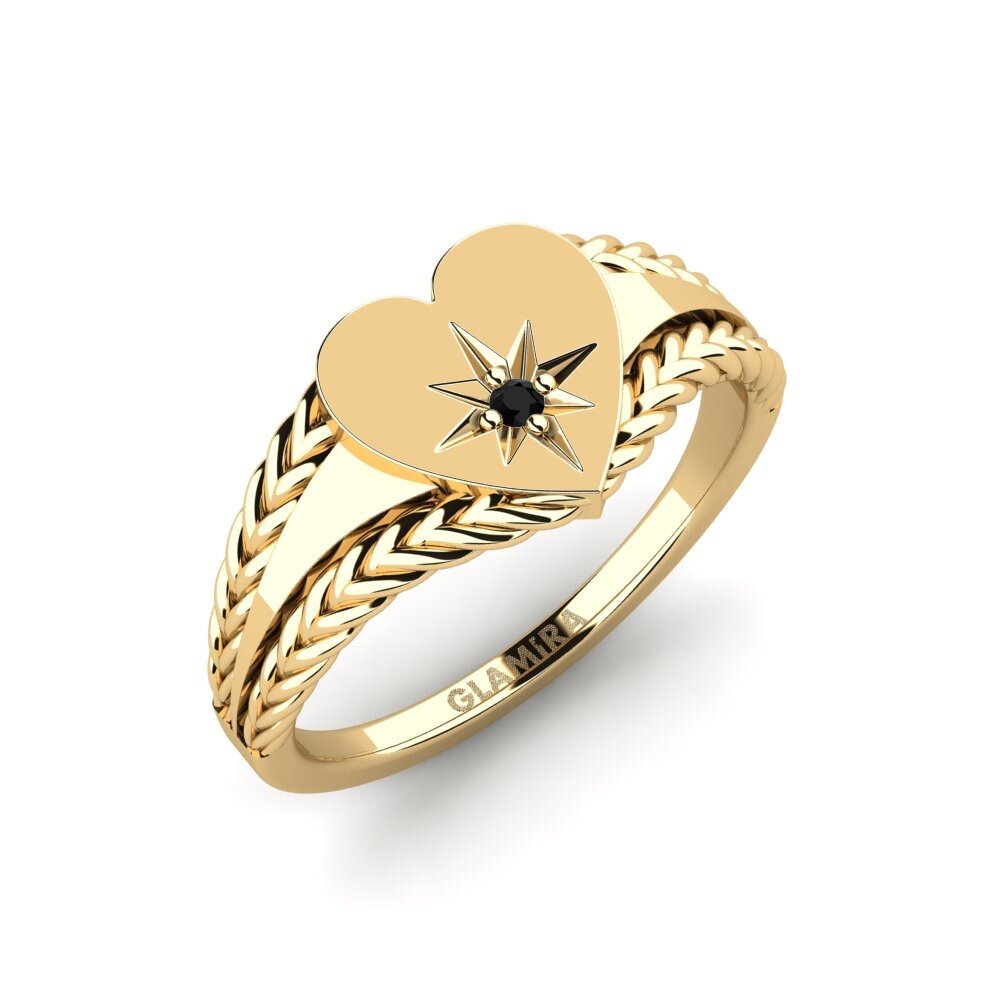 Round Black Onyx Pinky Ring Gacaliye
