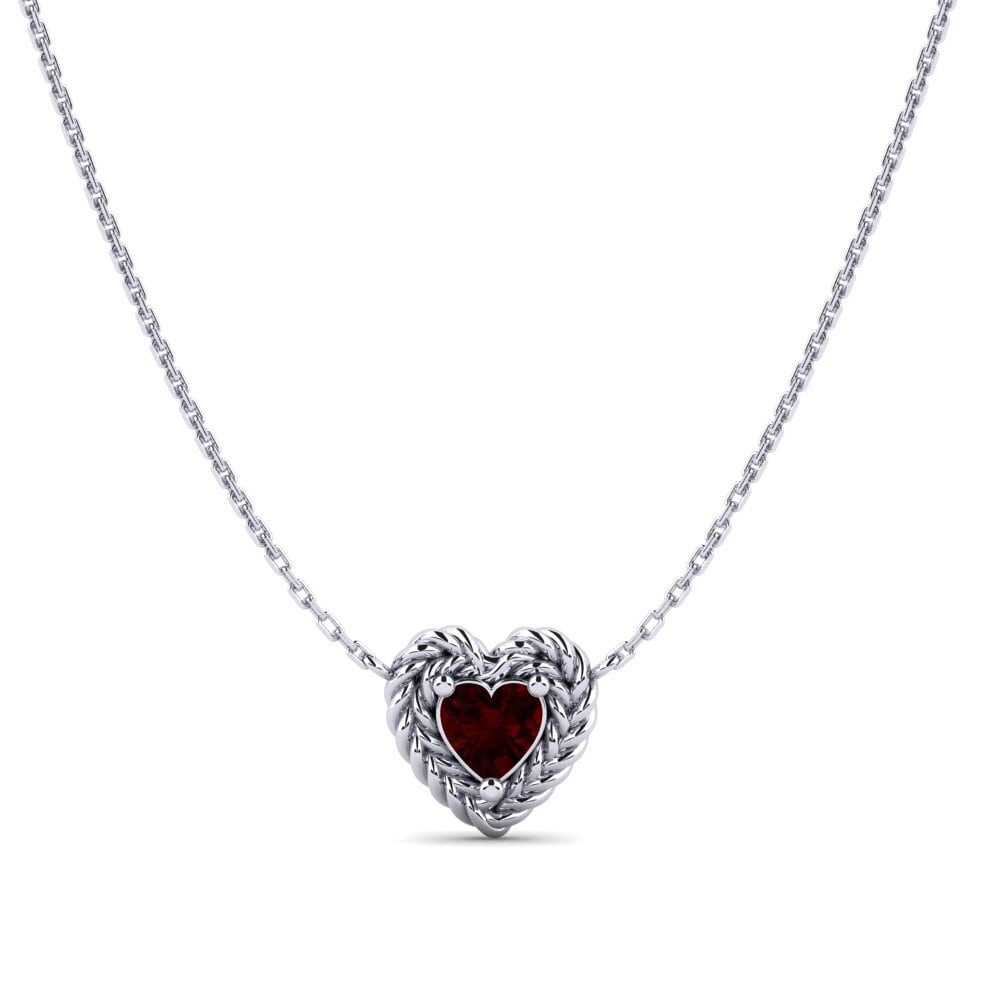 950 Platinum Garnet Women's Necklace Gelato