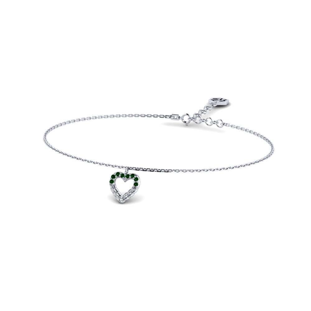 Palladium 950 Zircone Vert Bracelet pour femme Jaranwala