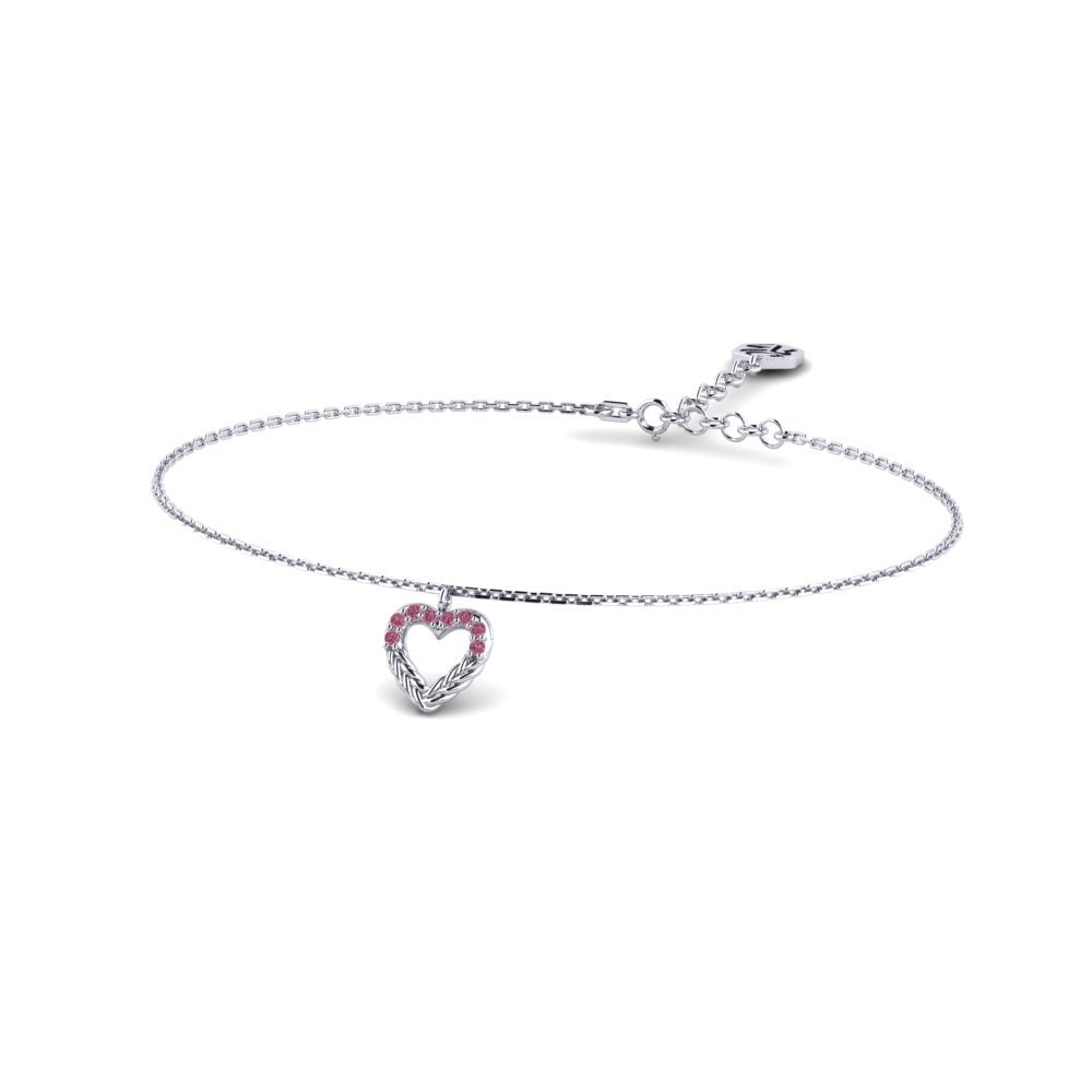Palladium 950 Grenat de Rhodolite Bracelet pour femme Jaranwala