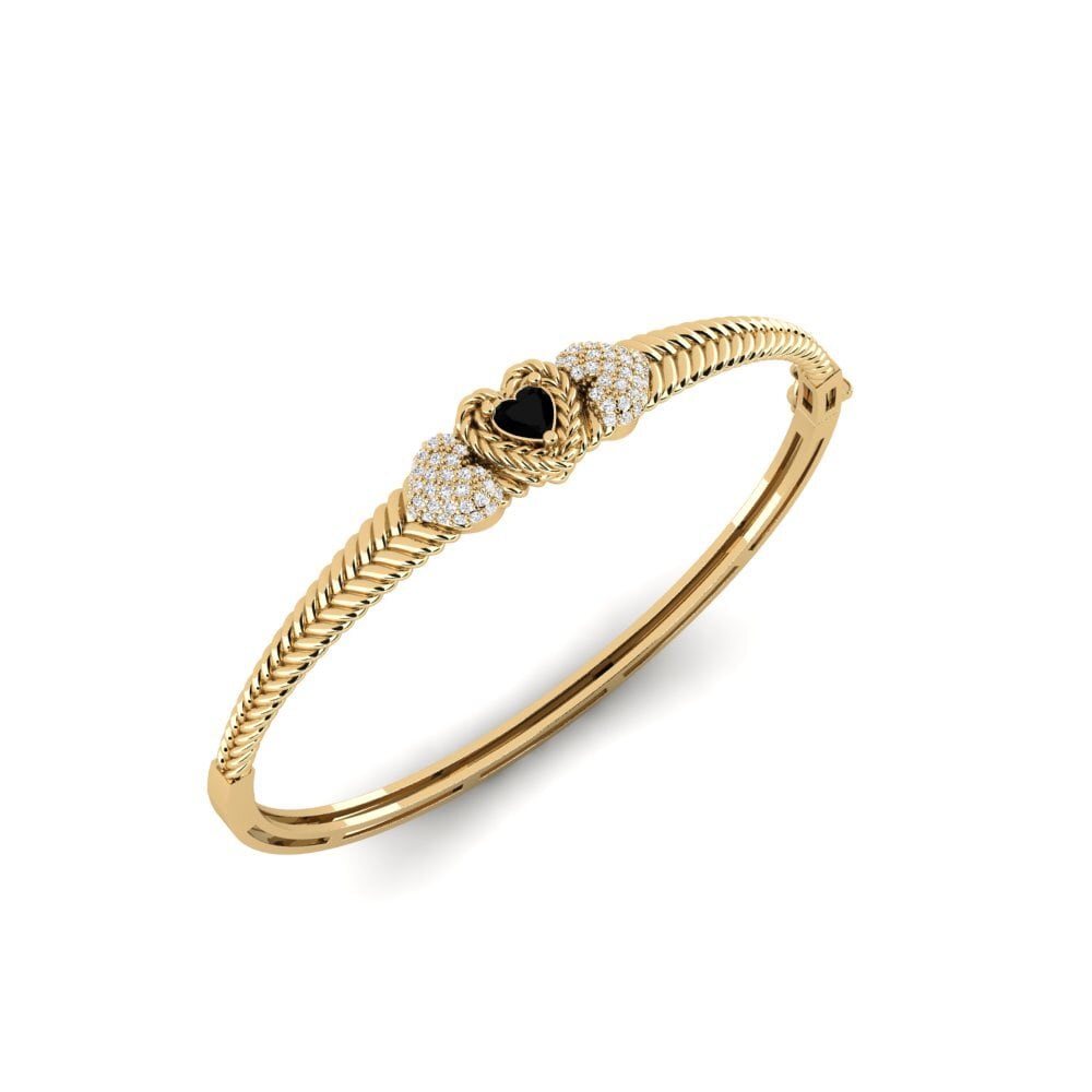 Onyx Noir Bracelet jonc femme Jiandui