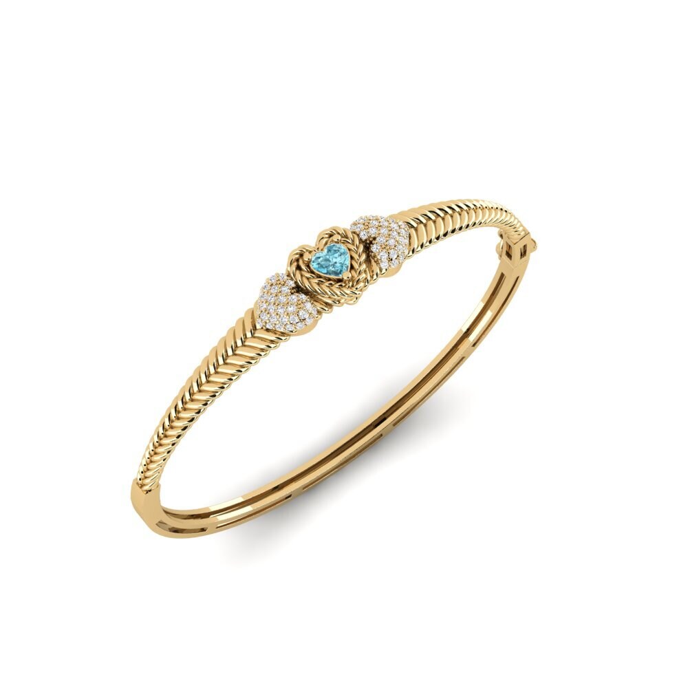Zircon Bleu Bracelet jonc femme Jiandui