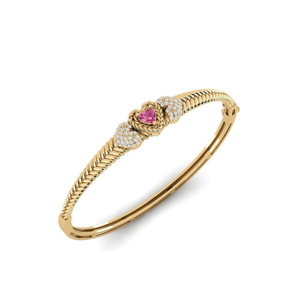 Tourmaline Rose Bracelet jonc femme Jiandui