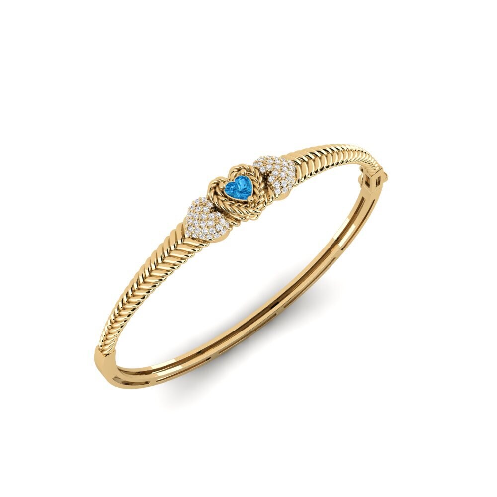 Topaze Bleue Bracelet jonc femme Jiandui